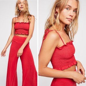 NWT Free People Red Fine Without You Top